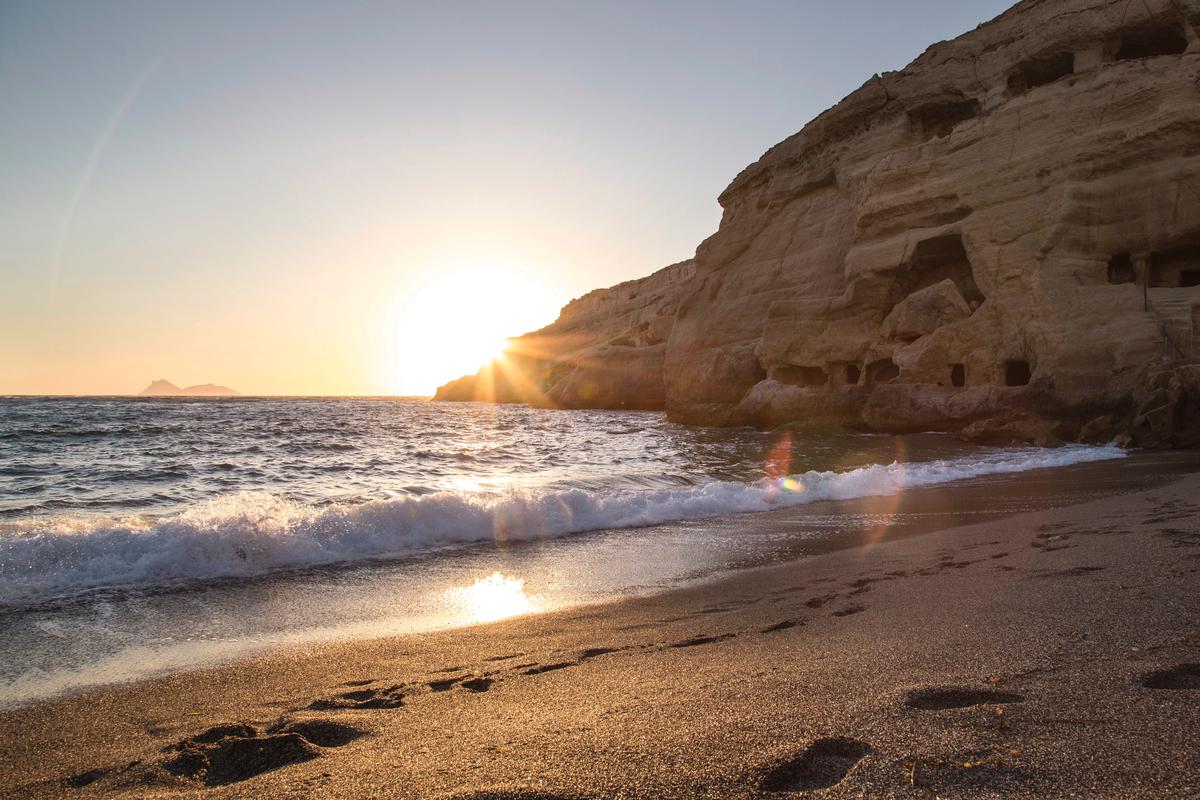 Zonsondergang strand Matala, Kreta